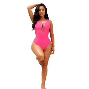 NEW 1 Piece Wild Summer Affair 1 Piece Swimsuit - Pink Womens M